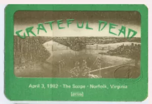 Grateful Dead 4/3/82 Backstage Pass Norfolk - Bild 1 von 1