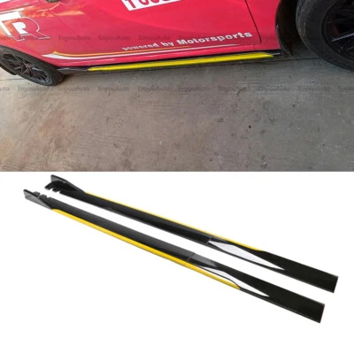 For Volkswagen CC 86" Side Skirt Extension Rocker Panel Splitter  yellow border Foto 1 de 4