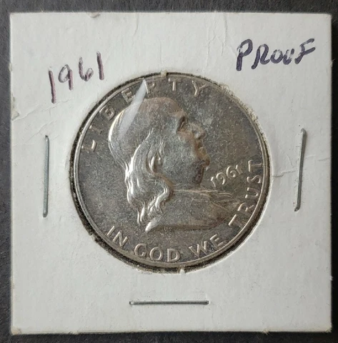 1961 Proof 50c Franklin Silver Half Dollar Cover