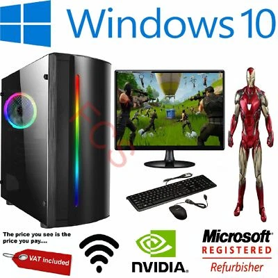 Fast Gaming PC Bundle CHEAP i3 i5 i7  2TB 16GB RAM GTX 1660 Windows 10 NEW - Image 1 of 4