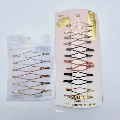 Lote de 2 alfileres de diamantes de la colección Scunci, metales brillantes Foto 1 de 4