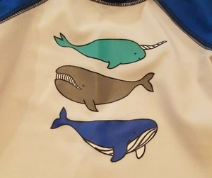 Kleinkind Jungen Katze & Jack Baby Marke weiß & blau UPF 50+ Badeshirt Größe 3-6 Monate - Bild 1 von 4