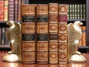 1859 Life & Epistles of St. Paul Ephesians Thessalonians Commentary Fine Leather - Picture 1 of 24