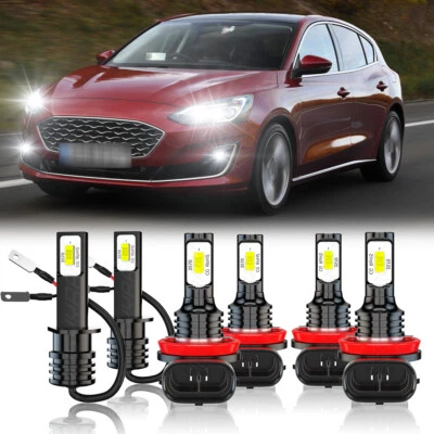 FOR Ford C-Max 2013-2018 - 6PC LED Headlight High Low Beam + Fog Light Bulbs C9B - Image 1 of 4