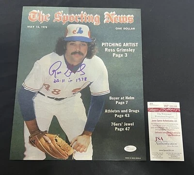 Ross Grimsley Signed 11x14 Photo Montreal Expos JSA w/ 20-11 in 1978 Insc - Image 1 of 3