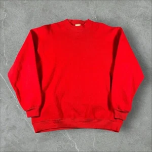 Vintage Russell Sweatshirt Mens XL Red 70s Made In USA Blank Boxy Cozy Pullover - Picture 1 of 7