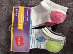 12 Paia Calze Hanes® Bambina NO SHOW " ARCH SUPPORT" NUOVE!!! - Taglia L - Foto 1 di 5