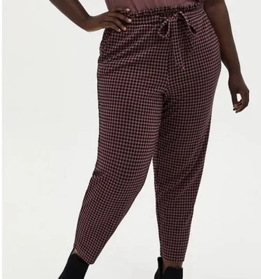 Pantalones cónicos de cintura bolsa de papel espiga tórrida talla 0 (grande) Foto 1 de 4