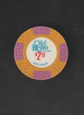 Chip de casino vintage raro $2,50 ANTIGUO RENO Casino Reno NV no cancelado NUEVO Foto 1 de 2