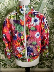 Girls Adidas Original Floral Print Full Zip Printed Track Jacket - Size Medium - Picture 1 of 6
