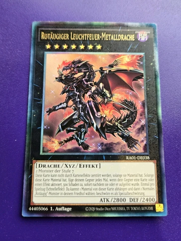 *GERMAN* Red-Eyes Flare Metal Dragon Prismatic Ultimate PUR RA01-EN038 NM Yugioh - Image 1 of 1
