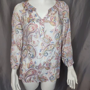 Zac & Rachel Petite L Paisley Boho Tunika Festival Strand Bauern Top Lagenlook Floral - Bild 1 von 10