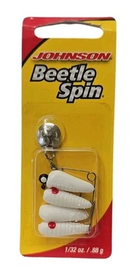 Johnson Beetle Spin BSVP 1/32 oz. Punto Blanco Rojo Nuevo Foto 1 de 2