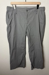 Duluth Trading Co Dry On The Fly Capri Pants Size 14 Gray Cargo Pocket Hiking - Picture 1 of 4