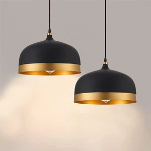 Black Industrial Pendant Light Fixture, Farmhouse Decor Adjustable Metal Hang... - Picture 1 of 7