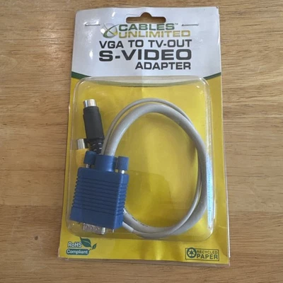 Cables Unlimited VGA To TV-OUT S-VIDEO Adapter AUD-2350 New NOS RoHS compliant - Image 1 of 4