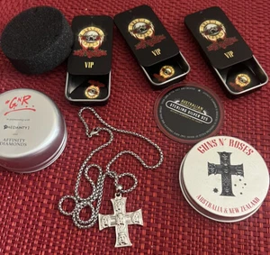 Guns N Roses Vip 2022 Sterling Silver Necklace, 3x Guitar Picks Set Australia NZ - Foto 1 di 24