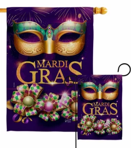 Masquerade Mardi Gras Garden Flag Springtime Decorative Gift Yard House Banner - Picture 1 of 19