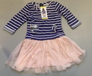 Zunie Boutique Girl's Cat Tutu Dress Pink 3/4 Sleeve Blue 5 NEW - Picture 1 of 7