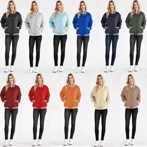 Chaqueta de béisbol Letterman de gran tamaño para mujer novio de gran tamaño universitario bombardero abrigo de calle - Imagen 1 de 42