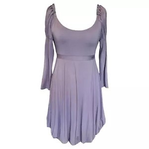 Miss Sixty Lavender Bubble Hem Puff Sleeve Dress UK L Long Sleeve Y2K Style - Picture 1 of 6