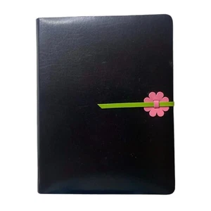Journal Hardcover 64 Ruled Pages Black w/Pink Flower Closure NWOT - Picture 1 of 9