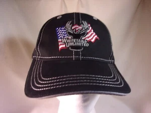 Cappello camionista Whitetails Unlimited bandiera USA/logo cervo nero unisex "nuovo senza etichette" (B3) - Foto 1 di 7