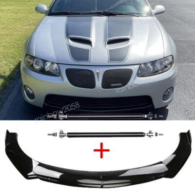 Front Bumper Lip Splitter Spoiler + Strut Rods Bar For Pontiac GTO 2004-2006 Foto 1 de 4