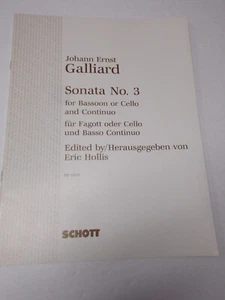 Johann Ernst Galliard Sonata No 3 Bassoon or Cello and Continuo Sheet Music - Picture 1 of 5