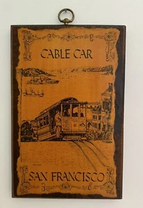 1970 D. B. M. Wall Hanging Art Wood San Francisco Cable Car MCM - Picture 1 of 5