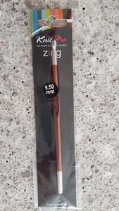 Knit Pro Zing Aluminium Crochet Hook 5.50mm Brown 47472 - Picture 1 of 1