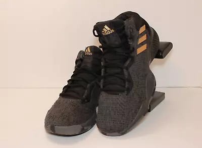 Tênis de basquete masculino Adidas Mad Bounce 2018 0 preto/dourado tamanho 8 leitura - Imagem 1 de 4