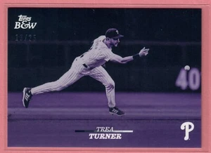 Trea Turner 2024 Topps blanco y negro púrpura #/25 Phillies SP - Imagen 1 de 2