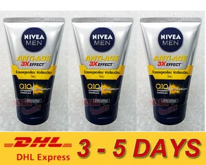 3 x Nivea Men Anti-Aging 10in1 3D Wrinkle Repair Q10 Facial foam 100g Express ! - Picture 1 of 3