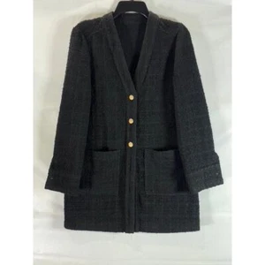 ZARA Women's Black Tweed Textured Mini Button Down Shirt Dress SZ M - Picture 1 of 11