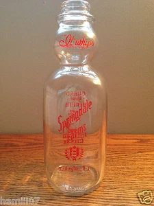 Botella superior de crema de cuarto de leche Springdale Farms Millington, Nueva Jersey con Guernsey  - Imagen 1 de 11
