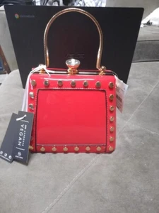 LA TERRE Red Patent Faux Leather Bag w/Detachable Crossbody Strap NWT - Picture 1 of 9