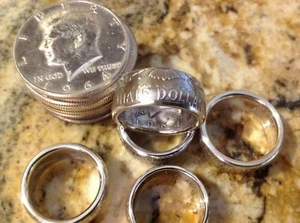 JFK Half Dollar Ring,90% Silver Vintage Coin, Custom Size - Picture 1 of 2