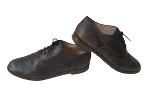 MASSIMO MATEO BROWN DISTRESSED LEATHER OXFORDS WOMEN'S US 11 HOT MADE IN ITALY - Picture 1 of 9