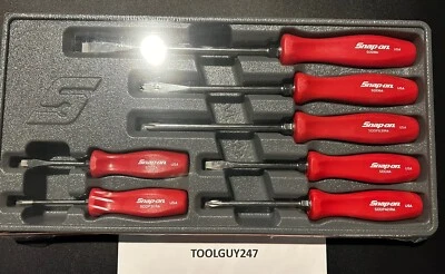 SNAP ON TOOLS USA Red Hard Handled 7-piece Screwdriver Set SDDX70A R NEW + - Image 1 of 4