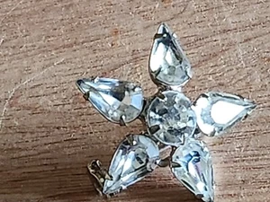Weihnachtsstern Anstecknadel Brosche silberfarben Metall klar Strass Vintage 1" - Bild 1 von 24