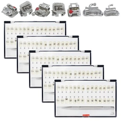 5 Sets Dental Metal Self Ligating Brackets Orthodontic Roth 022 3 Hook DAMON Q - Image 1 of 4