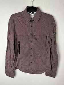 Vintage Lip Service Mens Mall Goth Red Striped Button Shirt Size XS - Picture 1 of 4