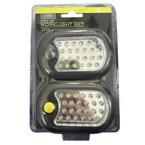 Living Solutions LED Worklight Set 2 Work Lights/Flashlight Black Battery Operat - Picture 1 of 2