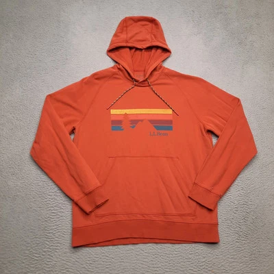 LL Bean Camp Confort Sudadera con Capucha Hombres Grande Naranja Ligeramente Ajustada Pullover Sudadera Foto 1 de 4