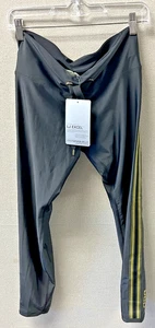 Lorna Jane Uniquely LJ Excel Black with Brown Trim Leggings Yoga Gym Pants NWT - Picture 1 of 3