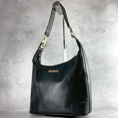 GUCCI Hobo Bag Black Leather Single Shoulder Gold Hardware Authentic From Japan - Image 1 of 4