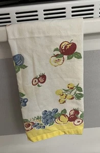 Asciugamano da tè vintage in cotone bordo giallo - Foto 1 di 3