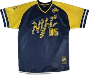 Vtg FUBU 05 Shirt Jersey Men's XL Navy Blue Yellow NYC City Series Collection - Picture 1 of 13