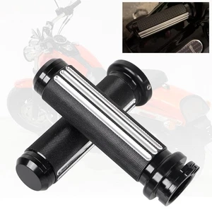 1" Diamond Handlebar Hand Grips For Harley Road King Softail Sportster 883 XL883 - Picture 1 of 17